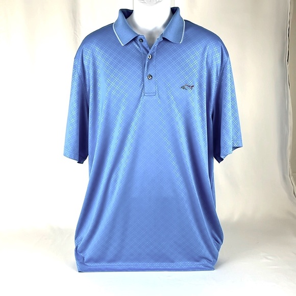 Men’s Greg Norman For Tasso Elba Golf Polo Short Sleeve Shirt XL Blue - Picture 1 of 12
